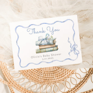 Cartão De Agradecimento Novo capítulo Chá de fraldas Arco azul