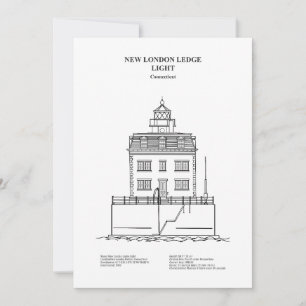 Cartão De Agradecimento Novo farol de Londres - Connecticut - BD