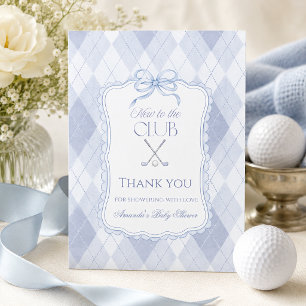 Cartão De Agradecimento Novo no Clube Boy Blue Golfe Chás de Bebê
