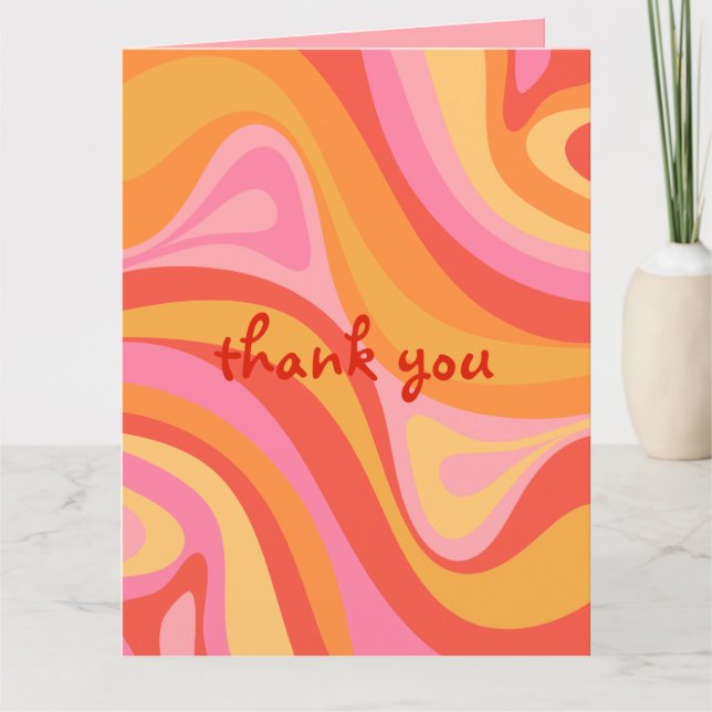 Cartão De Agradecimento Novo padrão de Abstrato retrorreflector do Groove, (Frente)