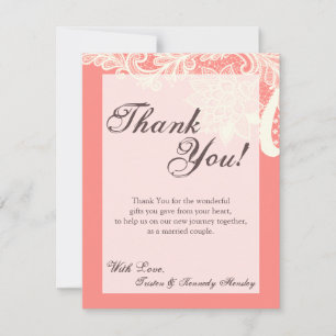 Cartão De Agradecimento núcleo LISO do laço do Victorian do vintage dos