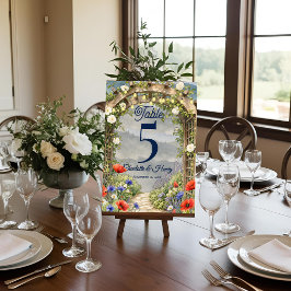 Cartão De Agradecimento Número da Mesa de Casamento com Caramanchão de Jar
