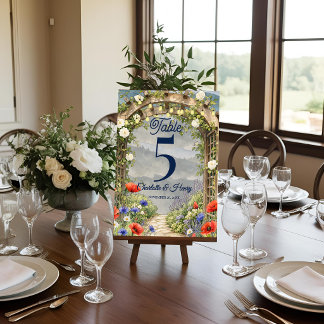 Cartão De Agradecimento Número da Mesa de Casamento com Caramanchão de Jar