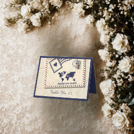 Cartão De Agradecimento número da tabela Casamento de Destino de Aventura