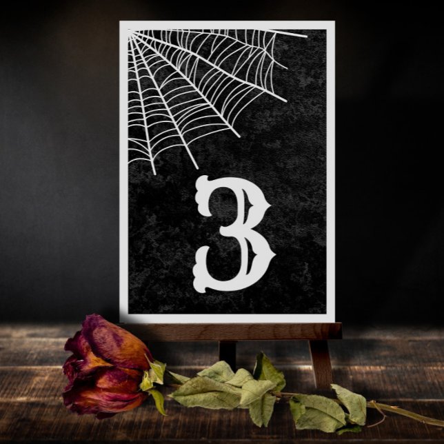 Cartão De Agradecimento Número da Tabela de Casamento de Halloween do Spid (Criador carregado)