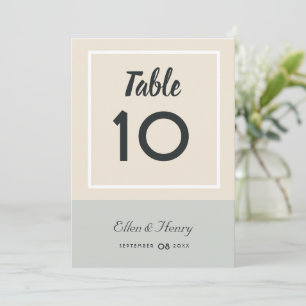 Cartão De Agradecimento Número da Tabela de Casamento de Praia Tropical Bl