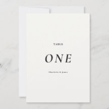 Número de Mesa Minimalista Moderno Preto e Branco