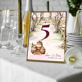 Cartão De Agradecimento Número de Tabela de Casamento de Máquinas de Vinho