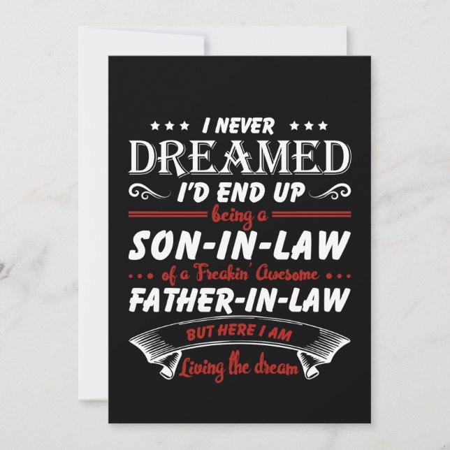 Cartão De Agradecimento Nunca Acabe Como Genro & Sogro (Frente)