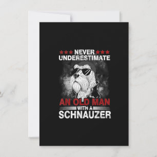 Cartão De Agradecimento Nunca Subestime Um Velho Com Um Schnauzer