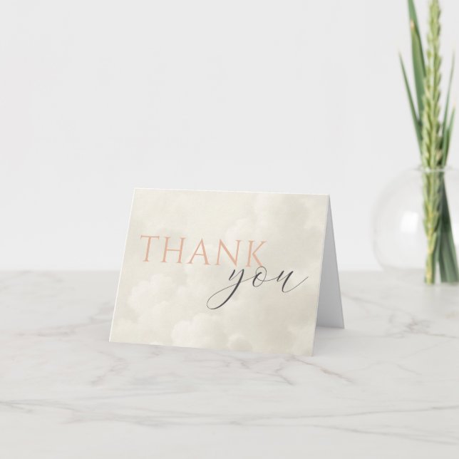 Cartão De Agradecimento Nuvens de Chás de fraldas Cloud Nine (Frente)