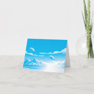 Cartão De Agradecimento Nuvens no céu azul