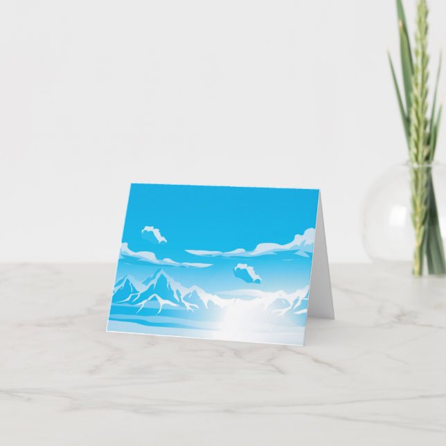Cartão De Agradecimento Nuvens no céu azul (Frente)