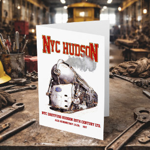 Cartão De Agradecimento NYC Dreyfuss Hudson Loco. Século 20 Limitado