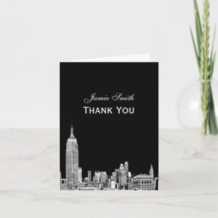 Cartão De Agradecimento NYC Skyline 01 Enchido Obrigado