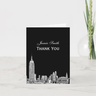 Cartão De Agradecimento NYC Skyline 01 Enchido Obrigado