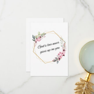 Cartão De Agradecimento O amor de Deus nunca dá