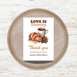 Cartão De Agradecimento O amor é criar café Chá de panela francês