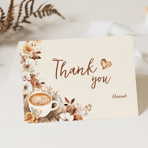 Cartão De Agradecimento O amor é criar Chá de panela de café