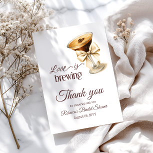 Cartão De Agradecimento O Amor Está Cozinhando Bow Espresso Martini Chá de