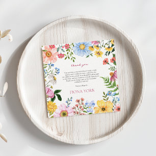 Cartão De Agradecimento O Amor Está em Festa Chá de Noiva das Flores Sil