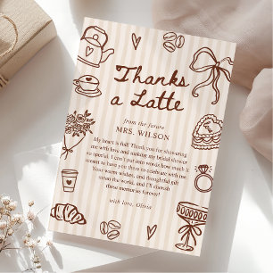 Cartão De Agradecimento O Amor está Fermentando Café Chá de Noiva Desenhad