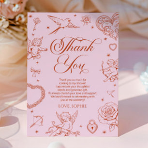 Cartão De Agradecimento O Amor Está No Ar Bridal Shower Dia dos Namorados