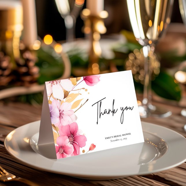 Cartão De Agradecimento O amor está no Bloom Chá de panela (Criador carregado)