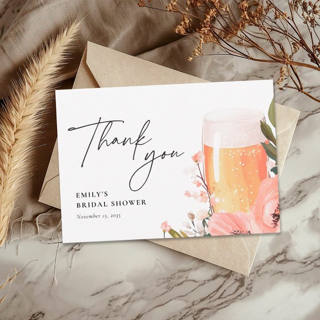 Cartão De Agradecimento O Amor pela Cerveja está Cozinhando Chá de Noiva (Criador carregado)