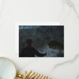 Cartão De Agradecimento O Ash Lad e o Lobo de Theodor Kittelsen