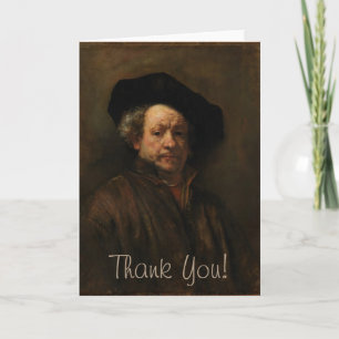 Cartão De Agradecimento O autorretrato de Rembrandt van Rijn é arte
