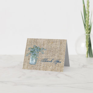 Cartão De Agradecimento o azul de serapilheira do vintage floresce o