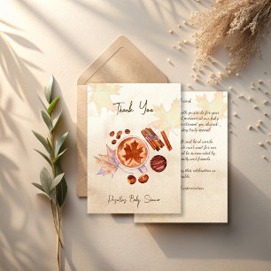 Cartão De Agradecimento O bebê está a fazer o chá de fraldas do outono