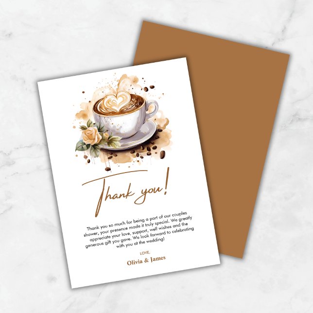 Cartão De Agradecimento O Casamento do Café A Combinação Perfeita para Cas (The Perfect Blend Coffee Wedding Couples Shower Thank You Card )