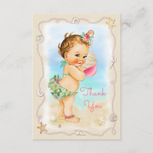 Cartão De Agradecimento O Conch Shell do bebê da praia do Redhead