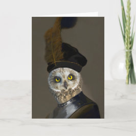 Cartão De Agradecimento O Coruja Geral - Pintura Composta