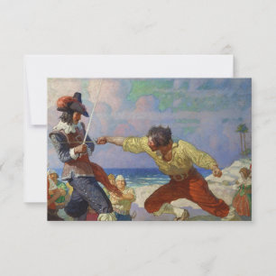 Cartão De Agradecimento “O Duelo na Praia” por NC Wyeth