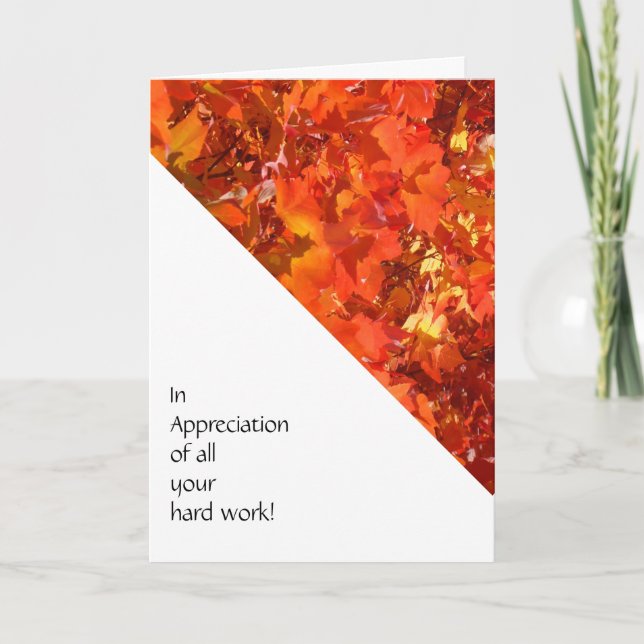 Cartão De Agradecimento O empregado carda na apreciação todo seu trabalho (Frente)