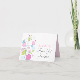 Cartão De Agradecimento O florista floral gráfico do casamento agradece ao