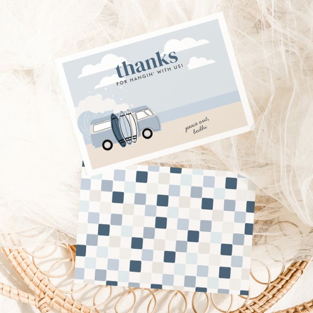 Cartão De Agradecimento O grande aniversário do Surf de praia dos meninos (Criador carregado)