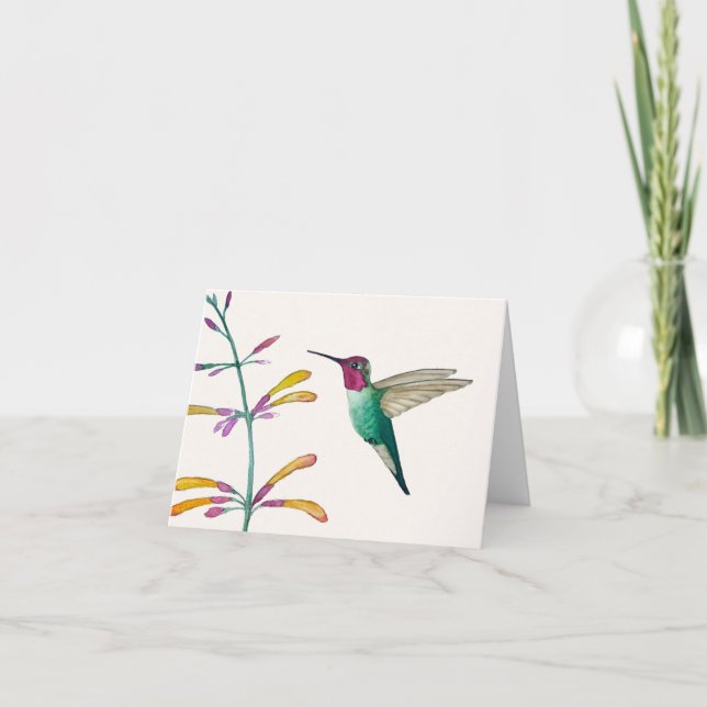 Cartão De Agradecimento O Hummingbird de Anna (Frente)