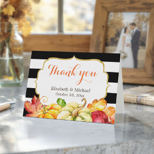 Cartão De Agradecimento O Mapeador Autumn Fall Pumpkins Deixa Obrigado