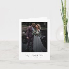Cartão De Agradecimento O melhor dia que Wedding nunca o obrigado da foto