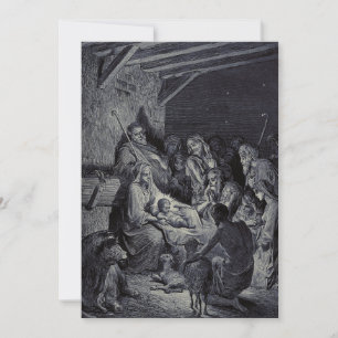 Cartão De Agradecimento O Nascimento de Jesus por Gustave Doré Tinta Vitor