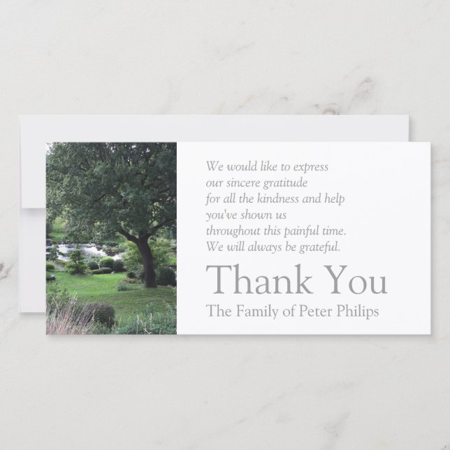 Cartão De Agradecimento O obrigado calmo da simpatia do jardim 6 você 2 (Frente)