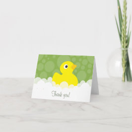 Cartão De Agradecimento O obrigado Ducky de borracha você nota - o verde