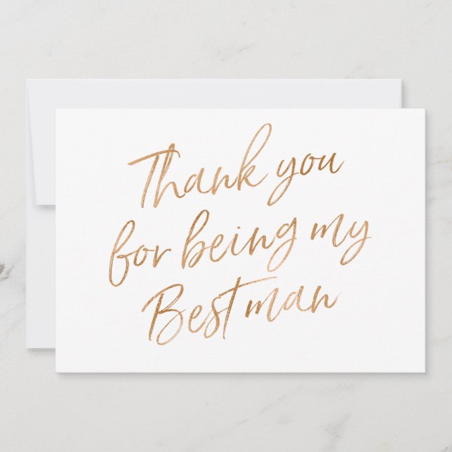 Cartão De Agradecimento O ouro aumentou "obrigado você para ser meu melhor (Frente)