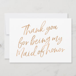 Cartão De Agradecimento O ouro aumentou "obrigado você para ser minha