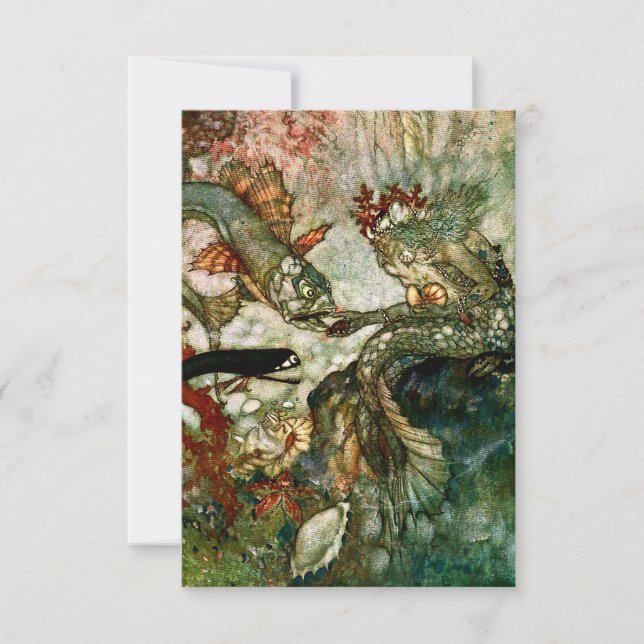 Cartão De Agradecimento “O Rei das Sereias” por Edmund Dulac (Frente)