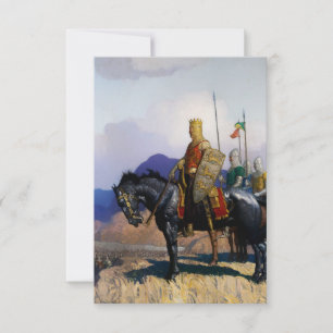 Cartão De Agradecimento “O Rei Eduardo Observa a Batalha” por NC Wyeth